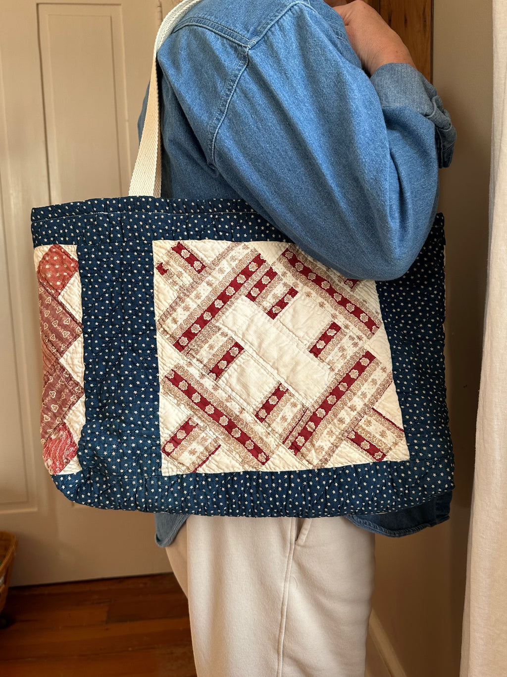 Navy Stars Quilt Tote & Pouch Set