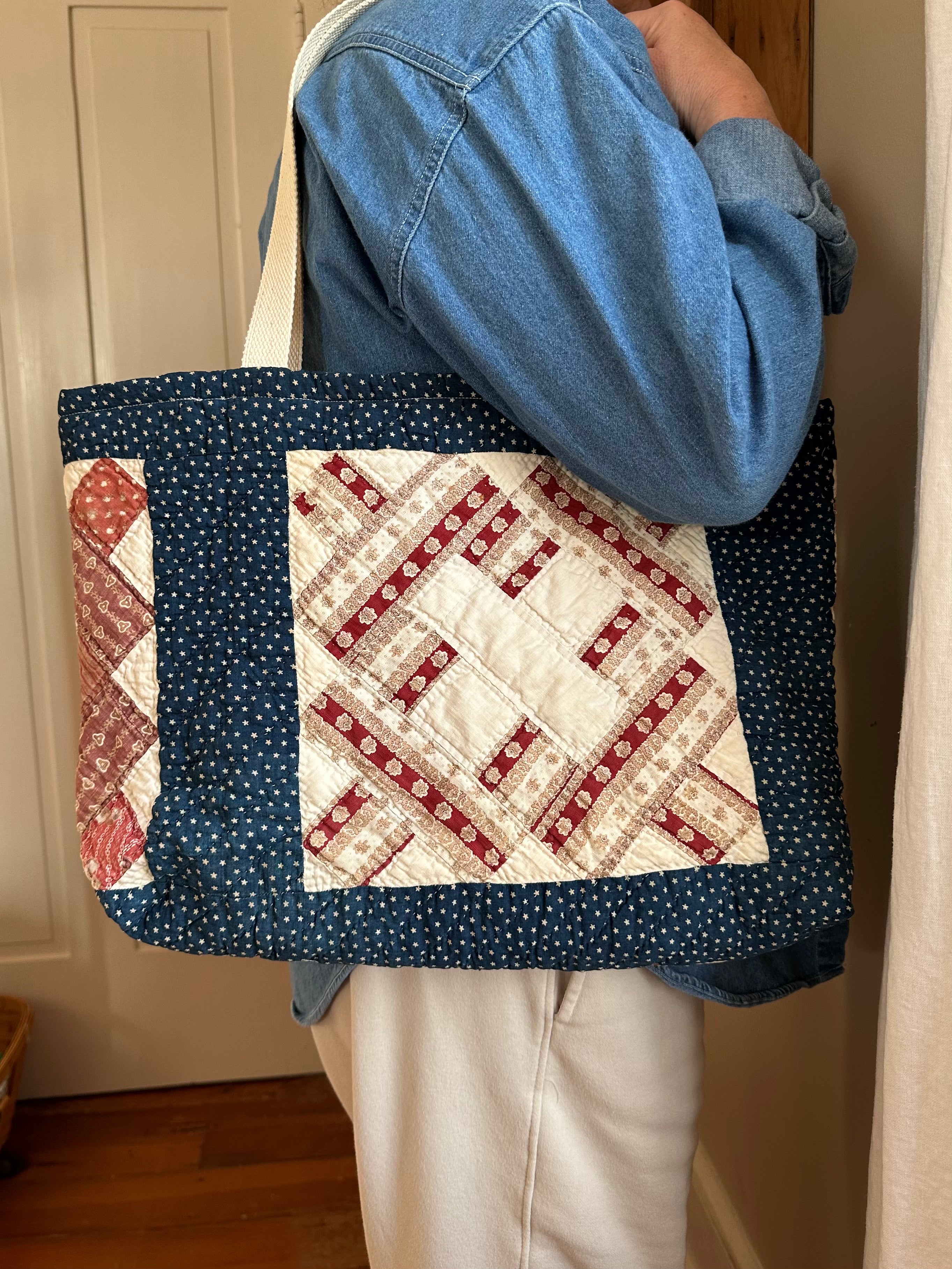 Navy Stars Quilt Tote & Pouch Set