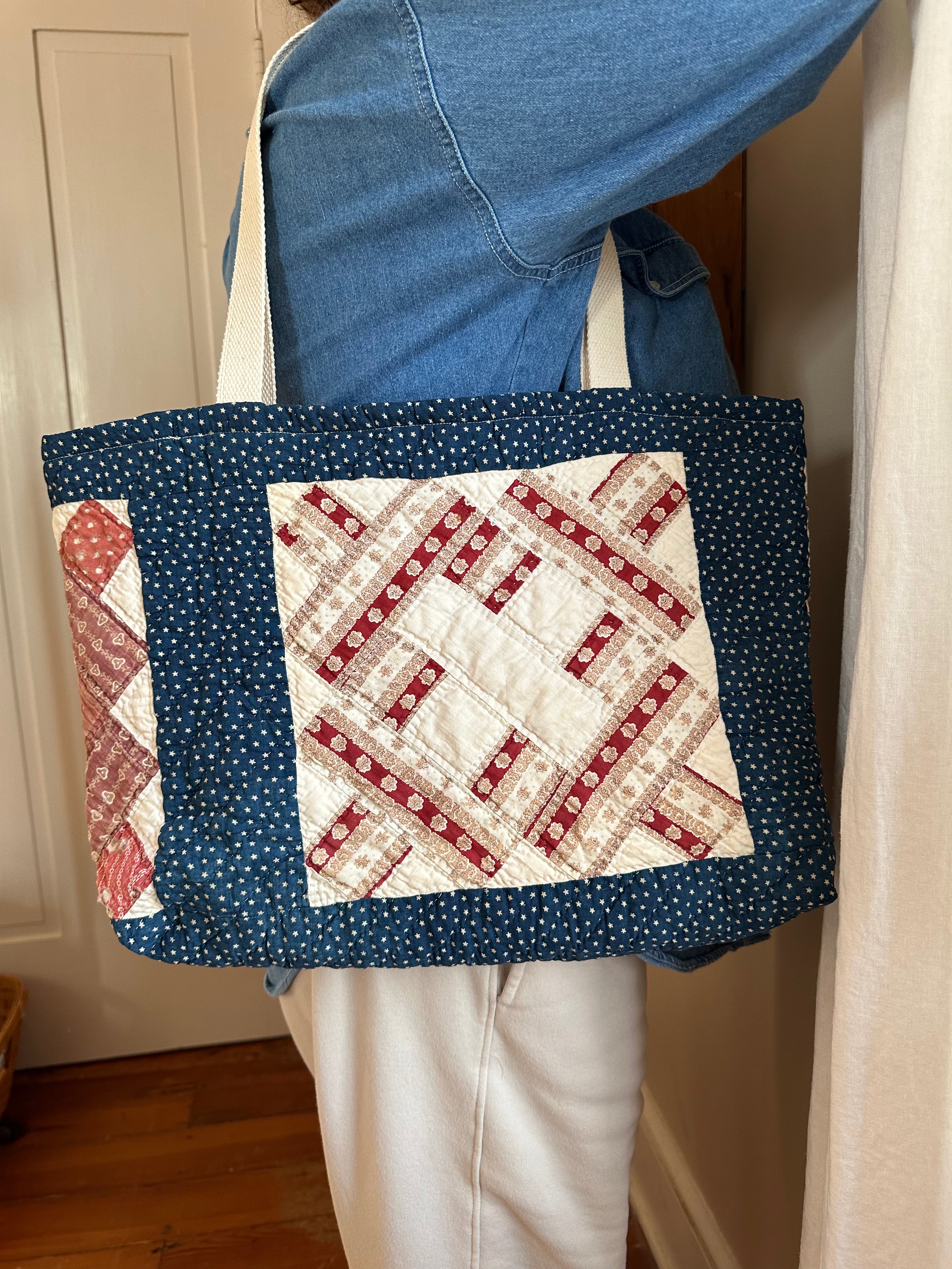 Navy Stars Quilt Tote & Pouch Set