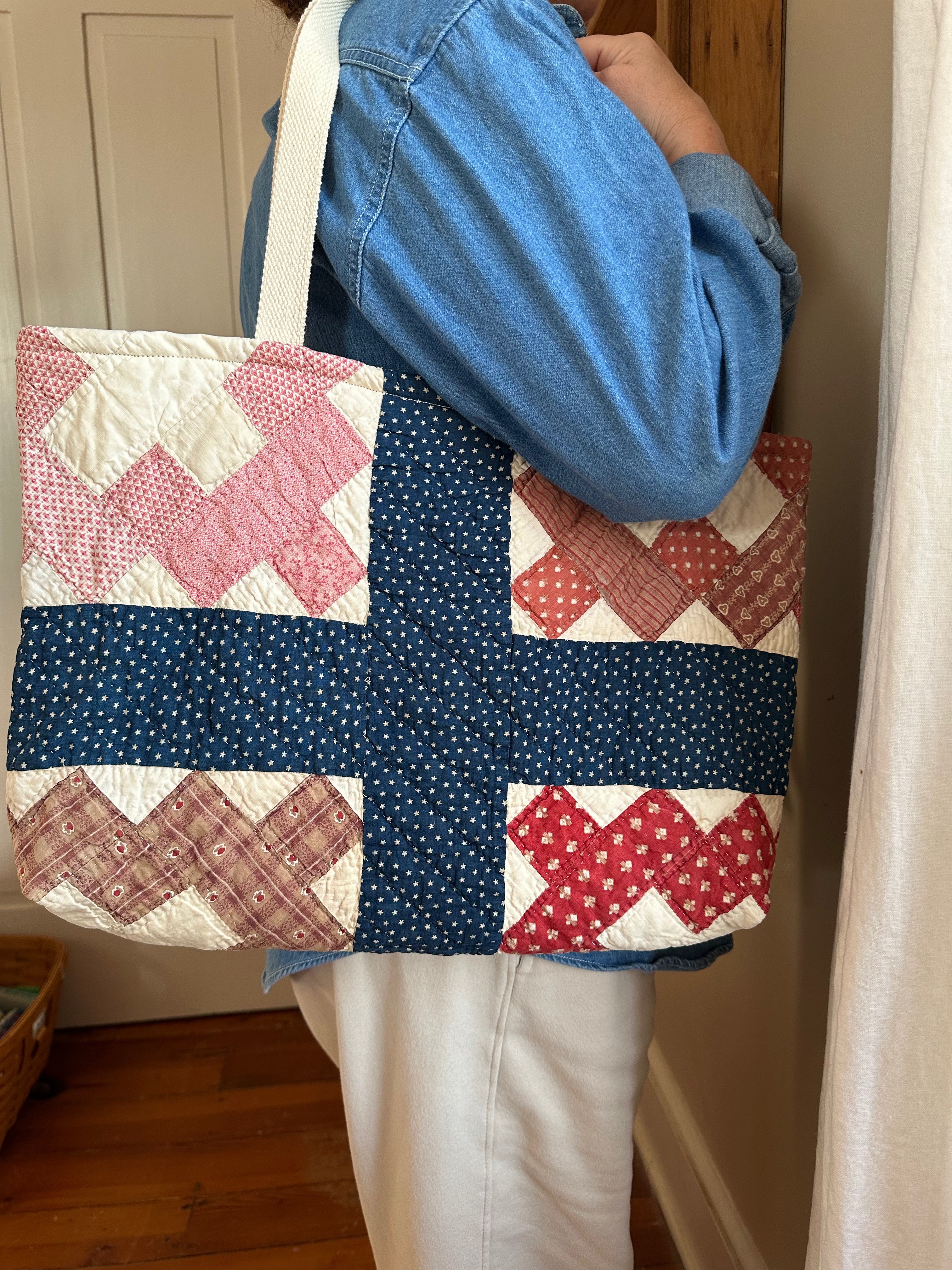 Navy Stars Quilt Tote & Pouch Set