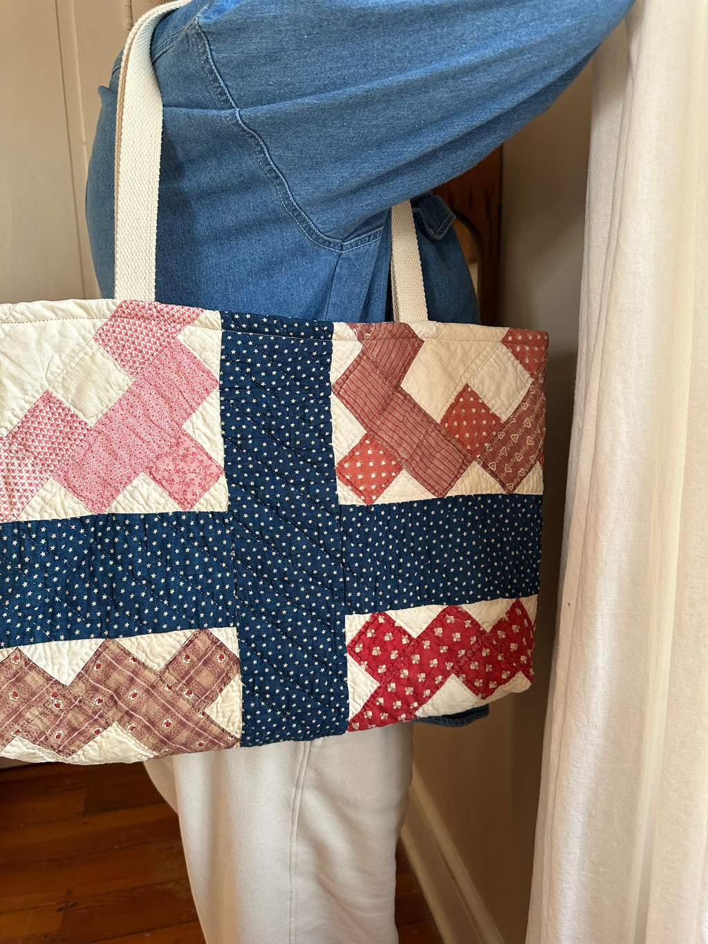 Navy Stars Quilt Tote & Pouch Set