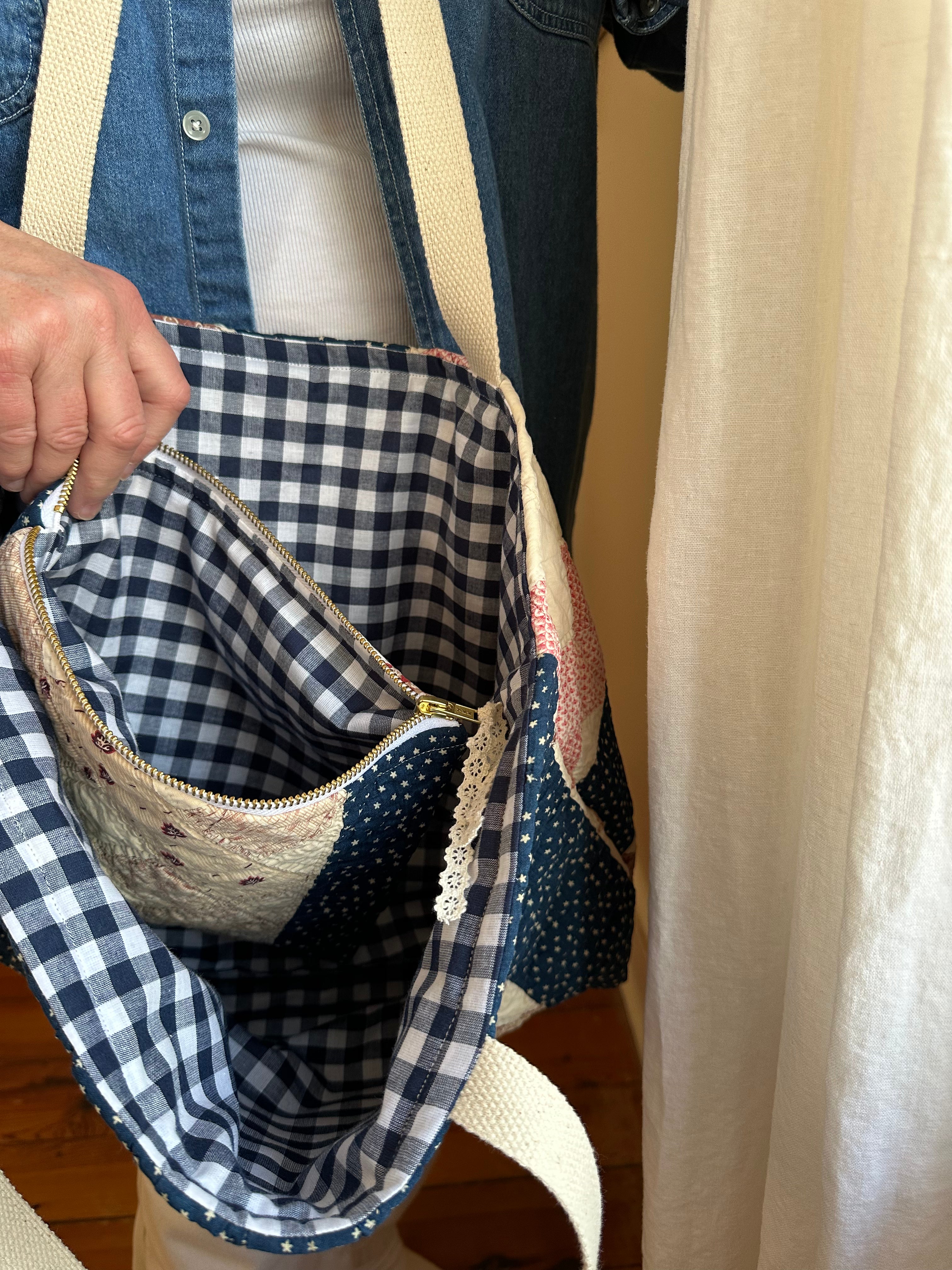 Navy Stars Quilt Tote & Pouch Set